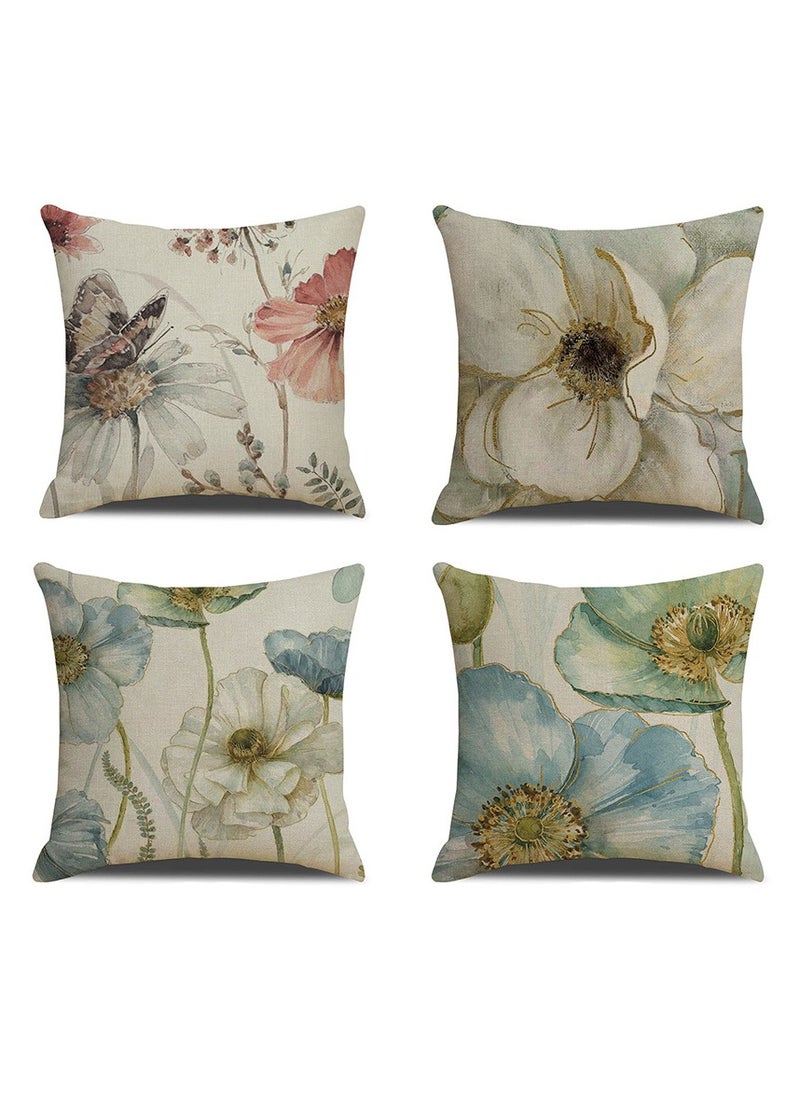 General Pillowcase 4-pack, 18x18", cushion cover Square linen Modern abstract geometric style home décor, sofa, car, bedroom, living room decorative pillowcase  - Image 1