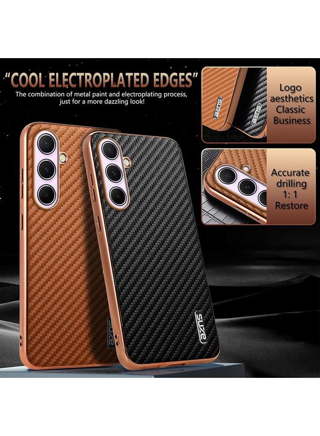 erorex Case For Samsung Galaxy A56 5G Electroplated Edge Carbon Fiber Texture Phone Case - Image 3