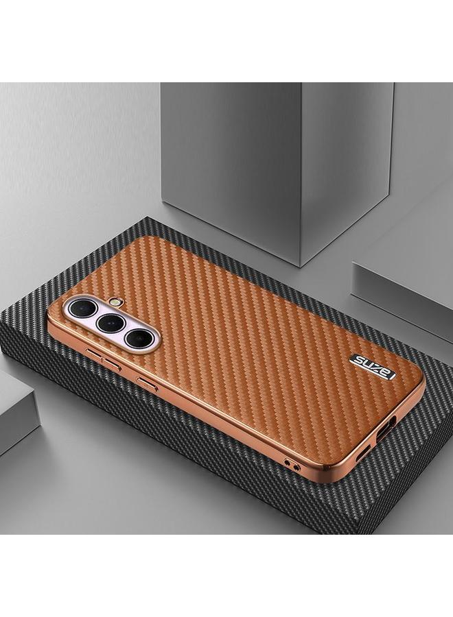 erorex Case For Samsung Galaxy A56 5G Electroplated Edge Carbon Fiber Texture Phone Case - Image 2