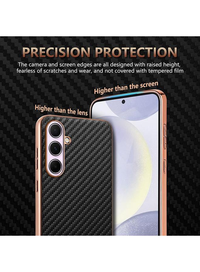 erorex Case For Samsung Galaxy A56 5G Electroplated Edge Carbon Fiber Texture Phone Case - Image 5