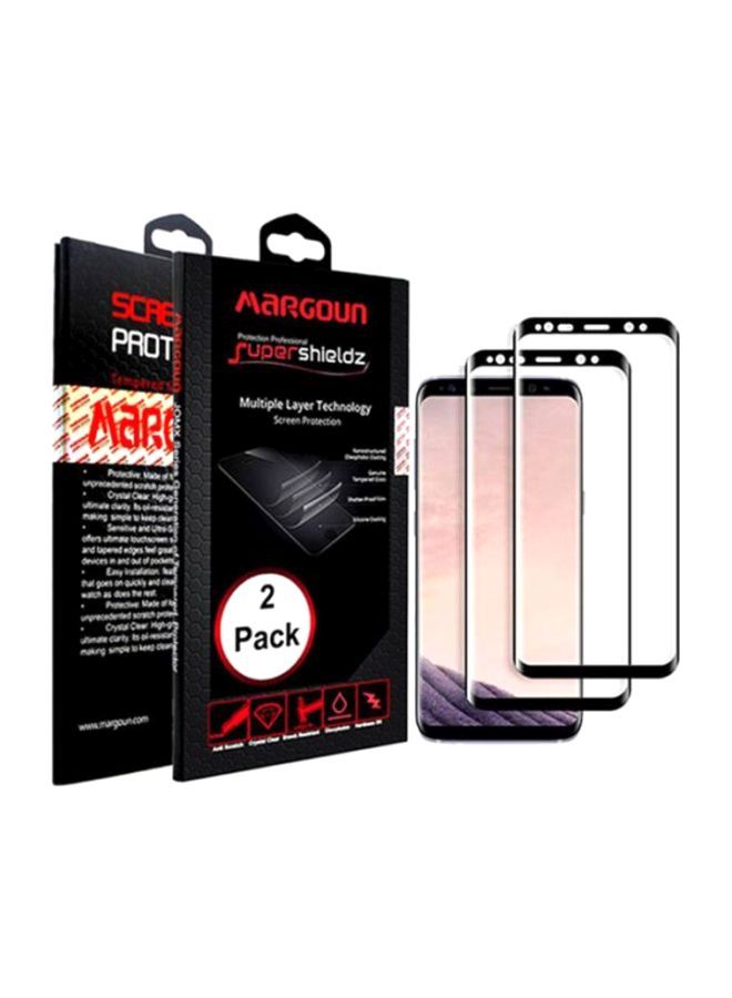 Loquat Pack Of 2 5D Screen Protector For Samsung Galaxy S8 Black/Clear - Image 2