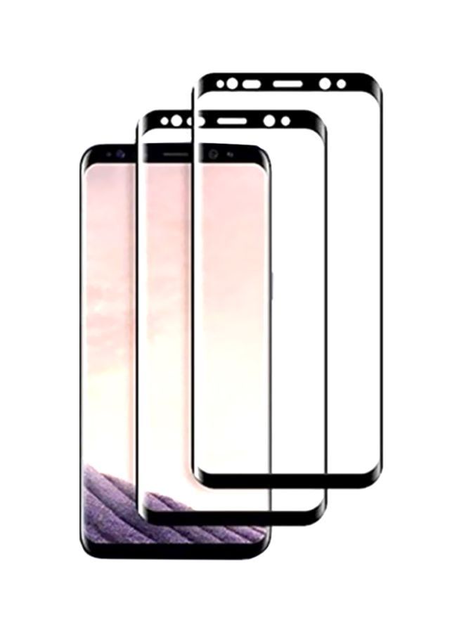 Loquat Pack Of 2 5D Screen Protector For Samsung Galaxy S8 Black/Clear - Image 1