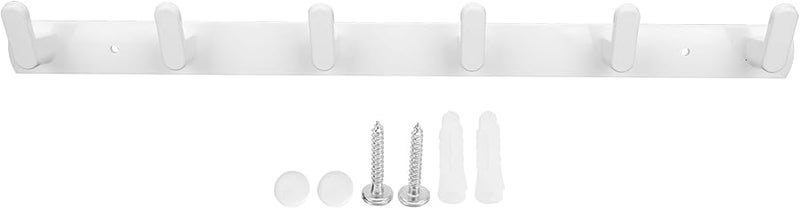 White Aluminum Alloy Coat Hooks Wall Mounted Rack Heavy Duty 60Lb Capacity - Image 2