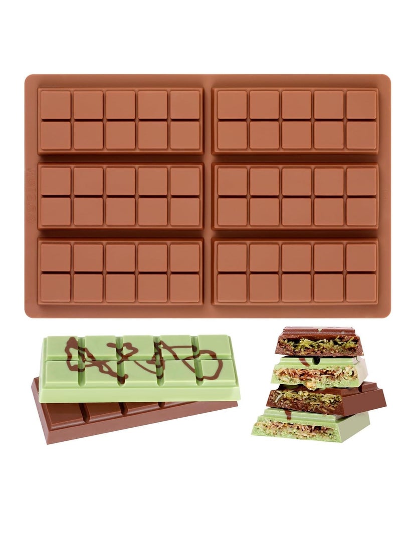 Silicone Delicious Chocolate Molds,Rectangle Bar Sweet Molds Bakeware Wax Melt Non-Stick and Bpa Free for Hard Candy, Chocolate, Gummy, Caramel, Ganache, Ice Cubes Mini (Brown) - pzsku/ZDED879057C5E136B275FZ/45/_/1736739475/44256926-591d-4d14-aaf8-97306e3b463c