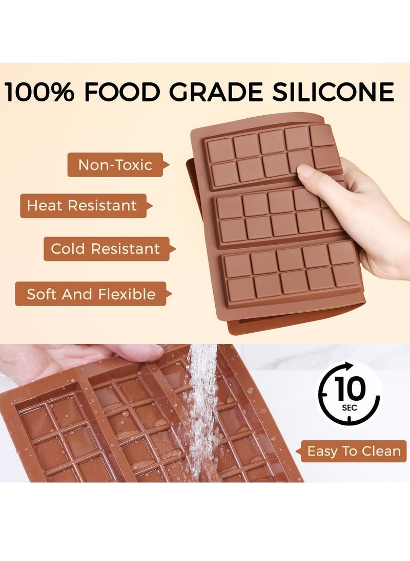 Silicone Delicious Chocolate Molds,Rectangle Bar Sweet Molds Bakeware Wax Melt Non-Stick and Bpa Free for Hard Candy, Chocolate, Gummy, Caramel, Ganache, Ice Cubes Mini (Brown) - pzsku/ZDED879057C5E136B275FZ/45/_/1736757047/6025daed-0c36-45b2-8d91-7a4fb97553cf