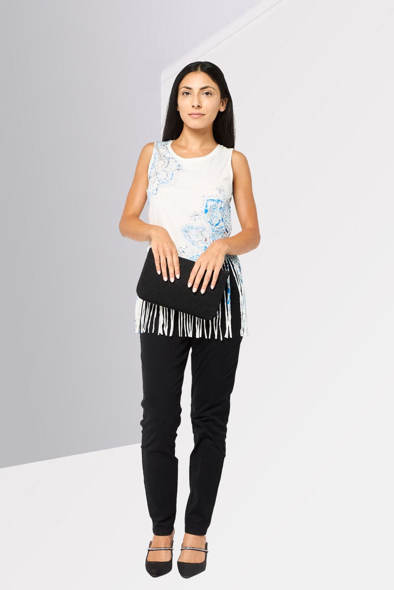 DESIGUAL Women U Neck Floral Print Sleeveless Top, White - Image 2