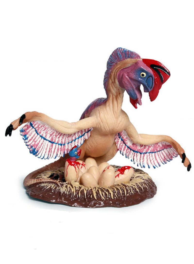 Jurassic Dinosaur Model Series Simulated Dinosaur Static Toy Model(Oviraptor (pink)) - Image 1