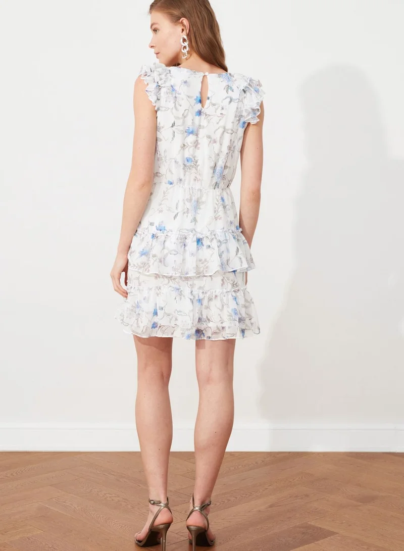 trendyol Crew Neck Printed Dress