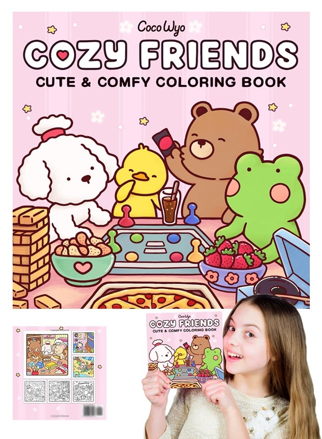 Unique Cozy Friends: A Stress-Relief Coloring Book for Adults & Teens – Adorable Animal Characters with Relaxing Simple Designs, Stress Relief & Mindfulness Art Therapy (Cozy Friends Series) - Image 1