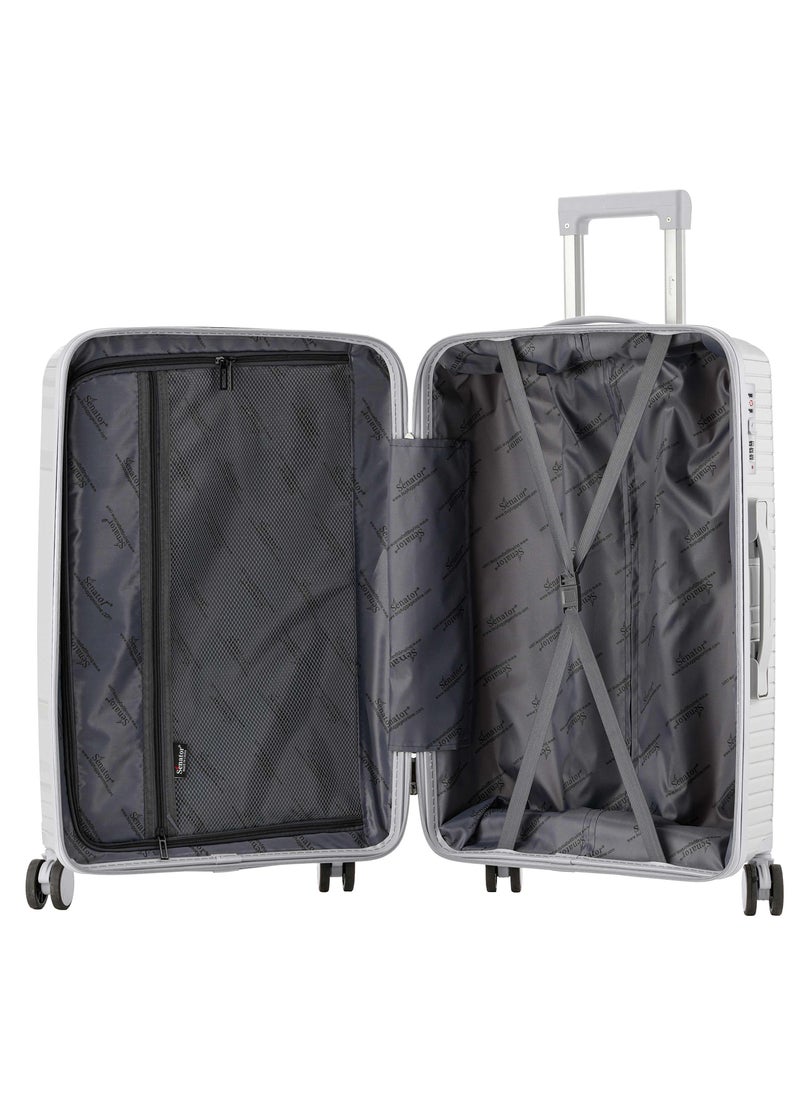 Unisex Hard Case Medium Checked Luggage Lightweight PP Fashion Trolley Luggage with 360° Degree 4 Twin Wheel and Safe Zippers KH1010 Light Grey - pzsku/ZDED893EEC04F505DE4FFZ/45/1741249447/a8fdab2d-a792-48b2-808f-e398f4cae91b