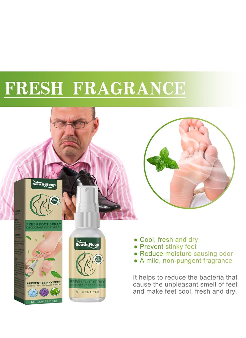 SOUTH MOON - Foot Deodorant Spray, Foot Odor Eliminator for Stinky Feet, Foot Sweat Foot Odor Freshener - Image 1