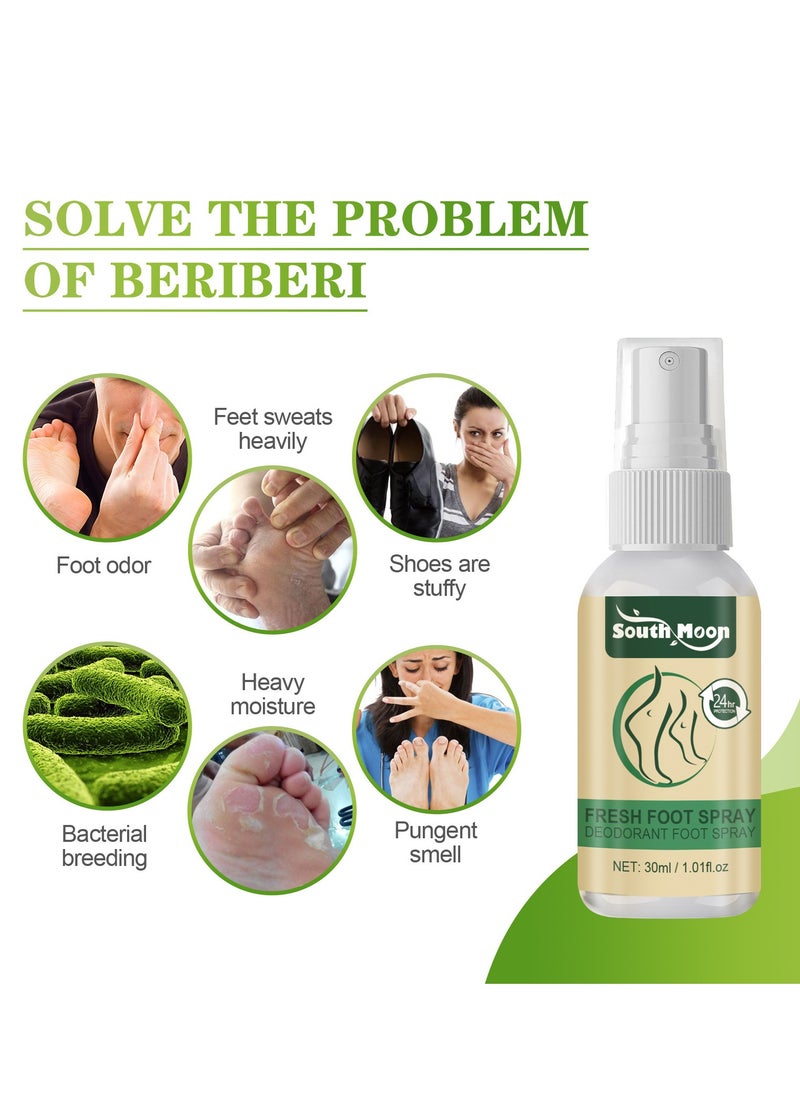 SOUTH MOON - Foot Deodorant Spray, Foot Odor Eliminator for Stinky Feet, Foot Sweat Foot Odor Freshener - Image 1