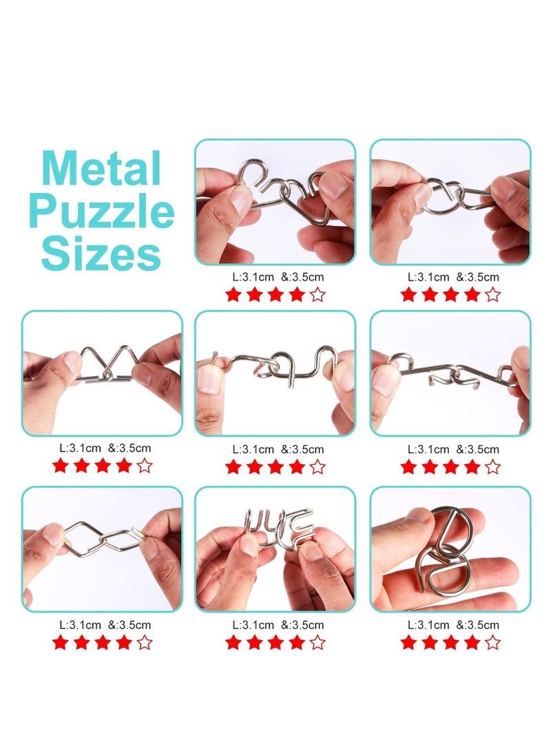 FengSVMA Metal Wire Puzzle Set of 24, Brain Teaser IQ Test, Logical Thinking Development Metal Link Unlock Interlock Toys, Chinese Ring Magic Trick Toy for Kids Adults Challenge  - Image 4