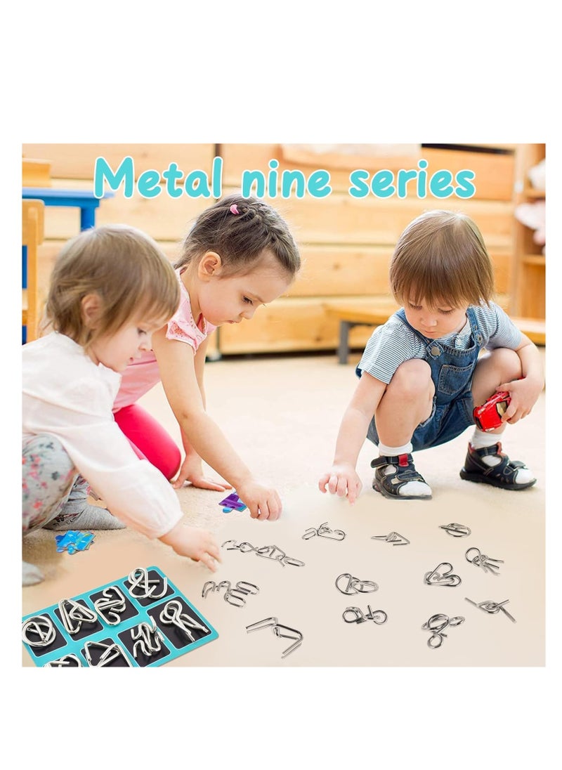 FengSVMA Metal Wire Puzzle Set of 24, Brain Teaser IQ Test, Logical Thinking Development Metal Link Unlock Interlock Toys, Chinese Ring Magic Trick Toy for Kids Adults Challenge  - Image 5