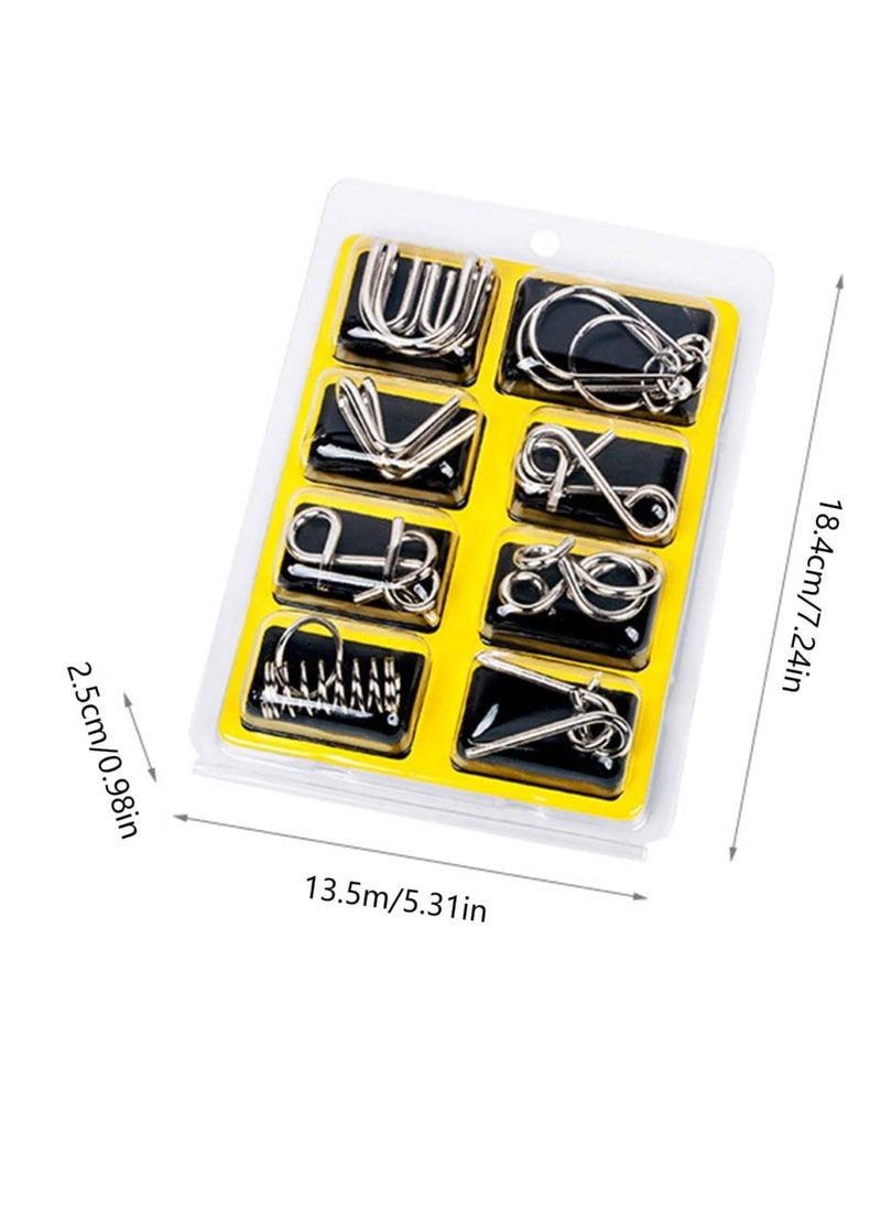 FengSVMA Metal Wire Puzzle Set of 24, Brain Teaser IQ Test, Logical Thinking Development Metal Link Unlock Interlock Toys, Chinese Ring Magic Trick Toy for Kids Adults Challenge  - Image 2