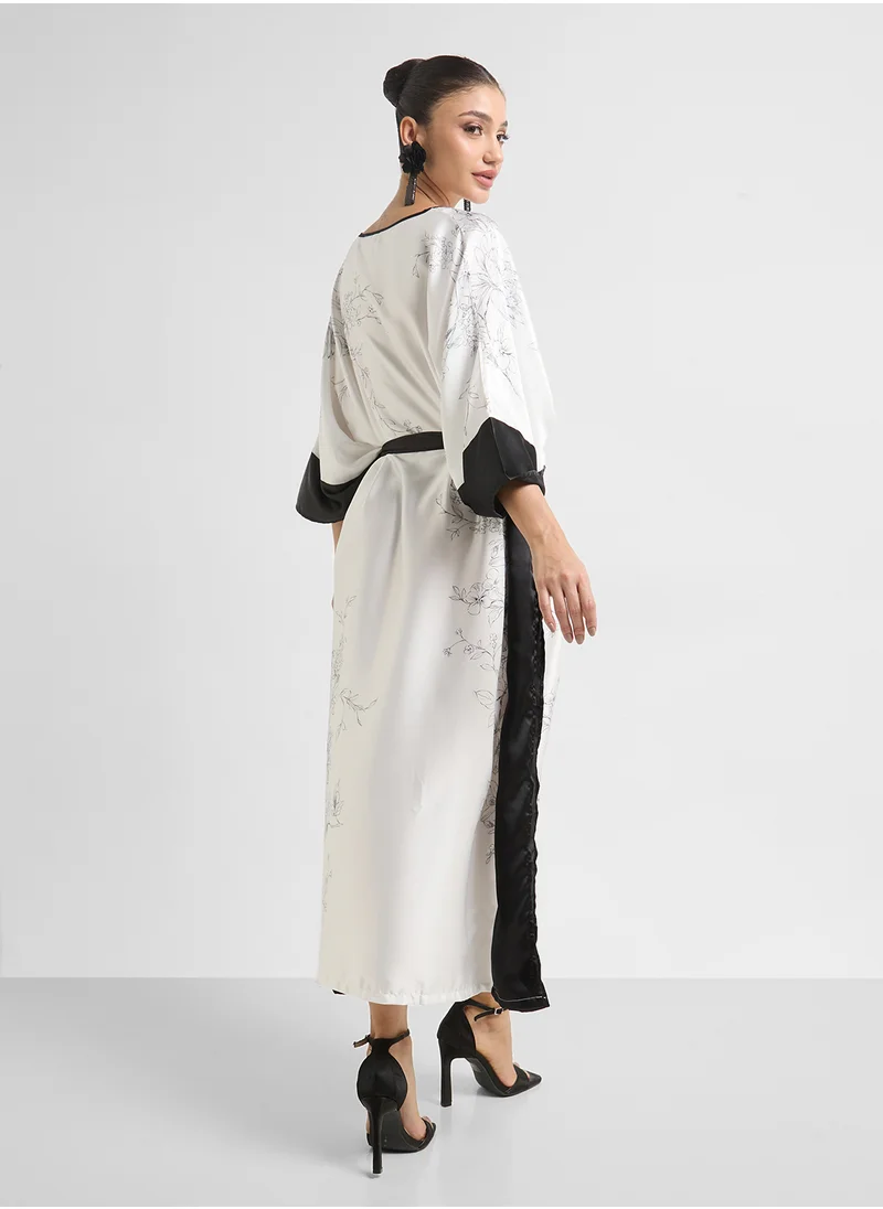Khizana Printed Night Kaftan