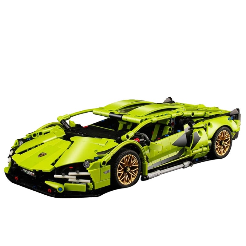 [Dropshipping] Lamborghini Bmw Building Block Car Green Bull Cyberpunk Porsche Racing Car Assembly Toy - Image 5