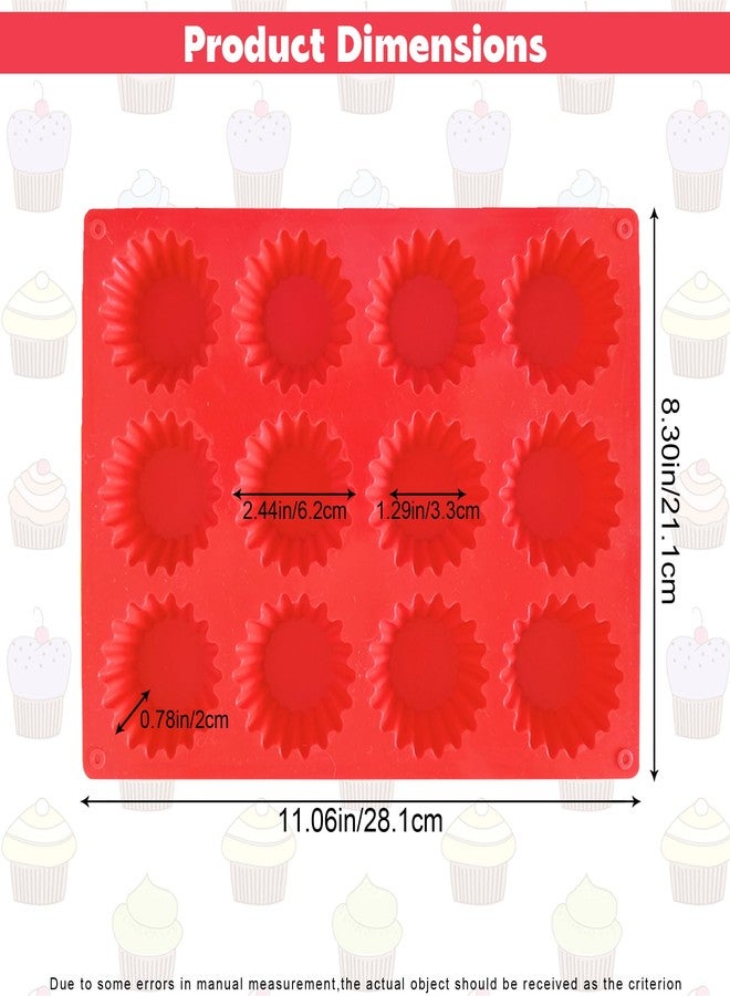 Ysqool Peanut Butter Cup Mold, 12 Cavity Non-Stick Silicone Candy Chocolate Mold for Bite Size Keto Fat Bombs, Dark Chocolate, Jello, Cordial and Brownie,Dishwasher Safe and Perfect for Baking, Red - Image 2