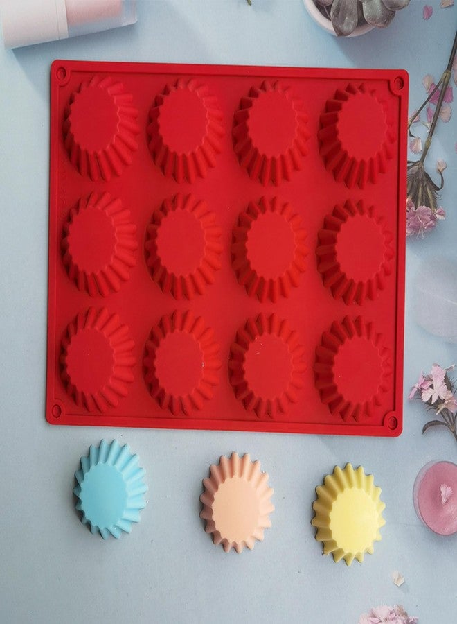 Ysqool Peanut Butter Cup Mold, 12 Cavity Non-Stick Silicone Candy Chocolate Mold for Bite Size Keto Fat Bombs, Dark Chocolate, Jello, Cordial and Brownie,Dishwasher Safe and Perfect for Baking, Red - Image 4