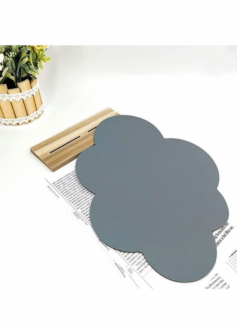 Irregular Mirror Decorative Desk Tabletop Acrylic Mirror With Wooden Wall-Mount Frameless Makeup Mirror Odd Shaped Mirror For Living Room Bedroom Entryway Bathroom Home Decor 9.8X13.8 Inches - Image 5