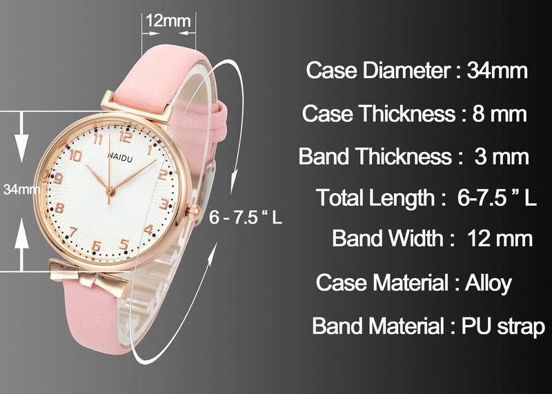 Top Plaza Womens Ladies Classic Simple Leather Analog Quartz Wrist Watch Rose Gold Case Arabic Numerals Casual Dress Watches(White) - Image 3