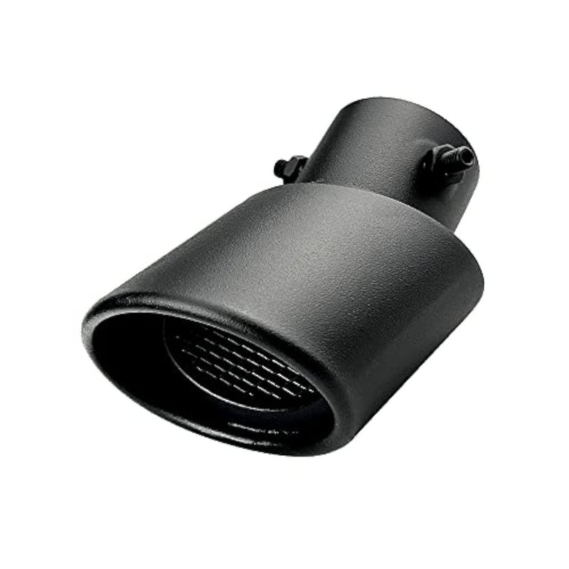 OtpOutopa Car Polished Stainless Steel Exhaust Tail Exterior Rear Tail Car Exhaust Pipe Flue Muffler Tip Pipe 63mm25 inch Inlet Tailpipe Auto Universal Accessories with Mesh CurvedFrosted Black
