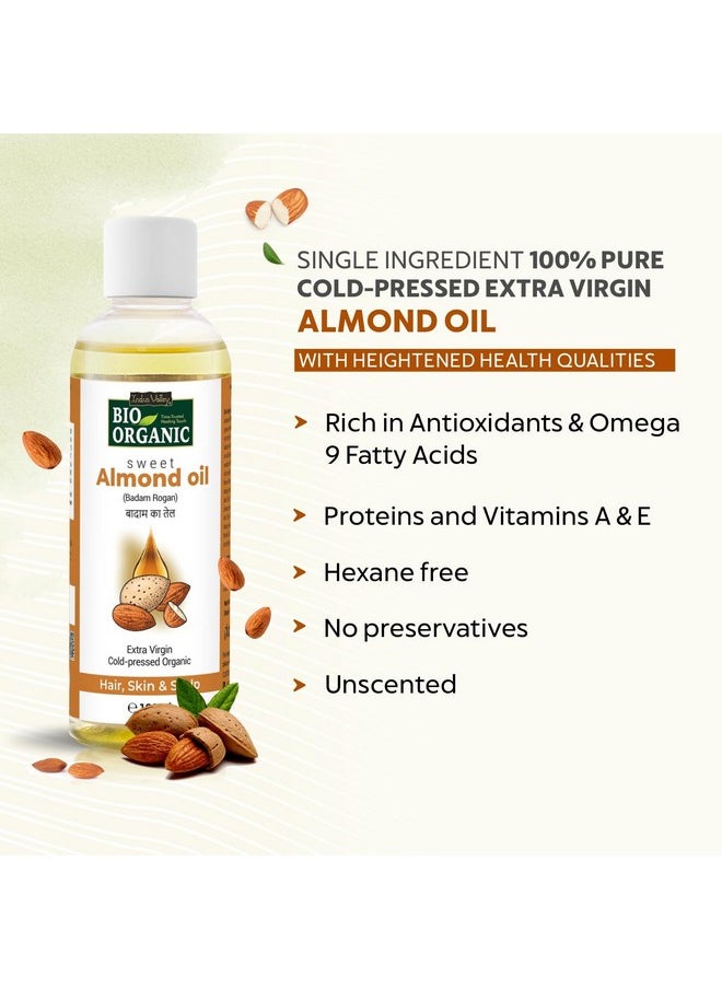 Indus Valley Bio Organic Cold Pressed Almond Oil For Soft & Shiny Hair, Glowing Skin, Hair Damage Protection, Pure Roghan Badam Oil(Tail) For Baby Massage - 100Ml  - Image 4