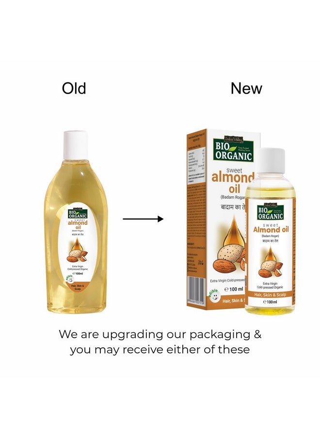 Indus Valley Bio Organic Cold Pressed Almond Oil For Soft & Shiny Hair, Glowing Skin, Hair Damage Protection, Pure Roghan Badam Oil(Tail) For Baby Massage - 100Ml  - Image 3