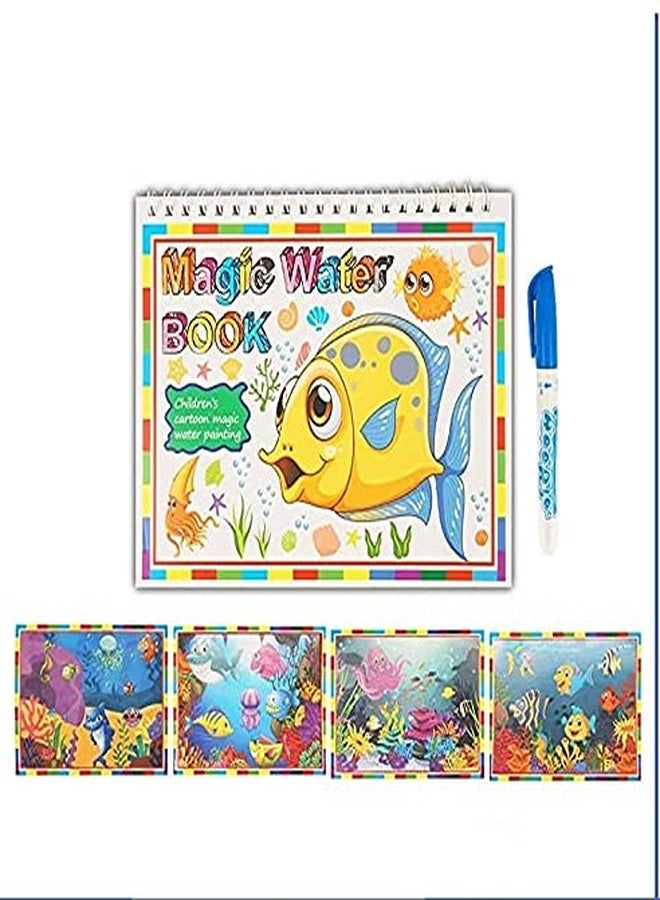 Chocozone Reusable Magic Water Book for Kids with 4 Pages Colouring Book for Kids Learning Toys for 4 Years Old - Image 1