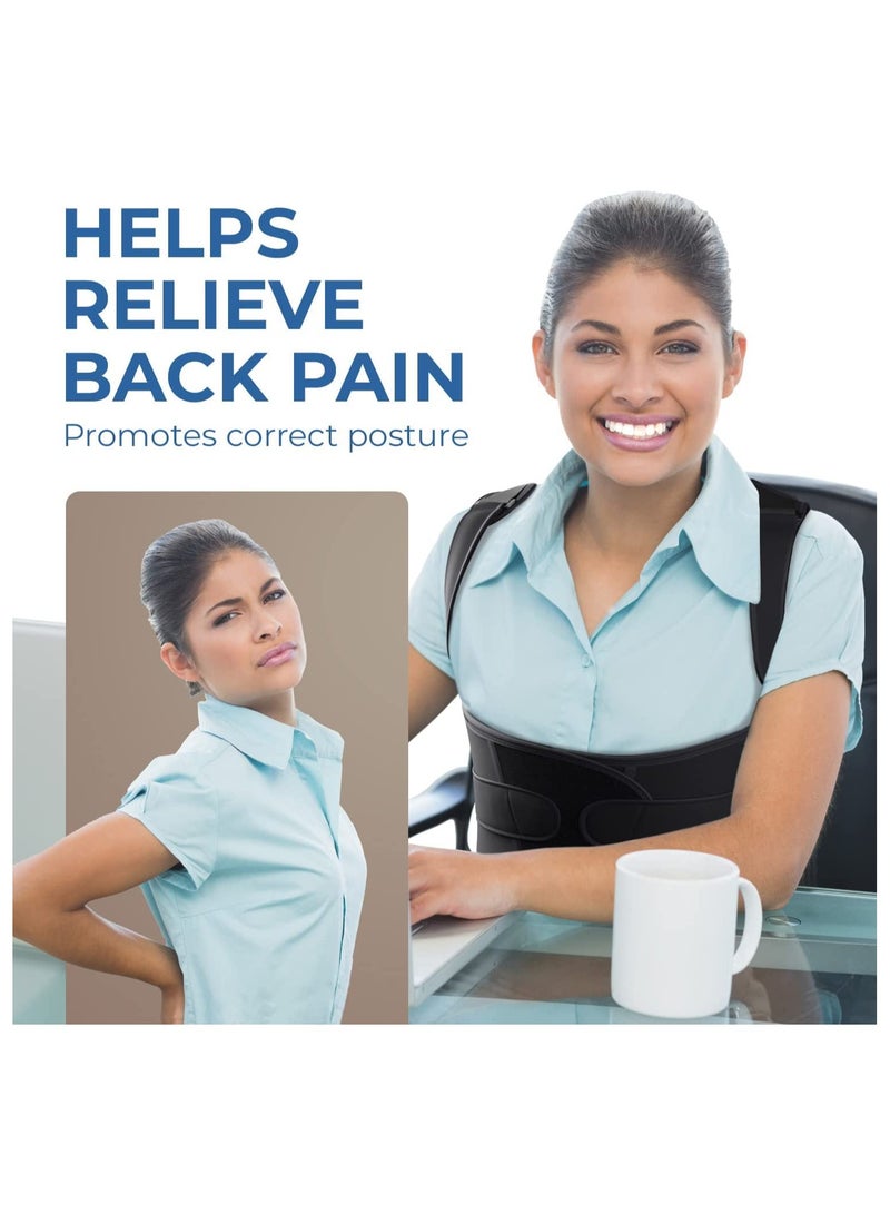 Posture Corrector for Men and Women, Adjustable Back Support Brace, Full Back Support Belt for Improved Posture and Comfort, Cross Back Strap (XL) - Image 4