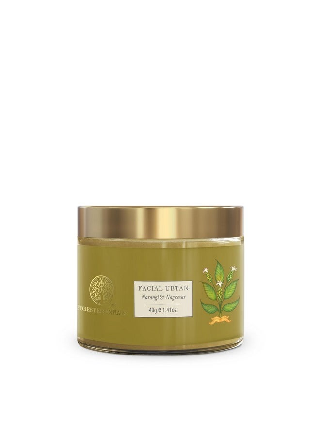 Forest Essentials Narangi & Nagkesar Facial Ubtan Ayurvedic Face Pack For Tan Removal Anti Tan Face Mask With Orange Peel & Sweet Almond Reduces Acne Scars  - Image 1