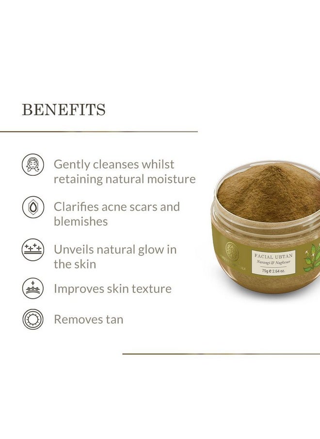 Forest Essentials Narangi & Nagkesar Facial Ubtan Ayurvedic Face Pack For Tan Removal Anti Tan Face Mask With Orange Peel & Sweet Almond Reduces Acne Scars  - Image 2