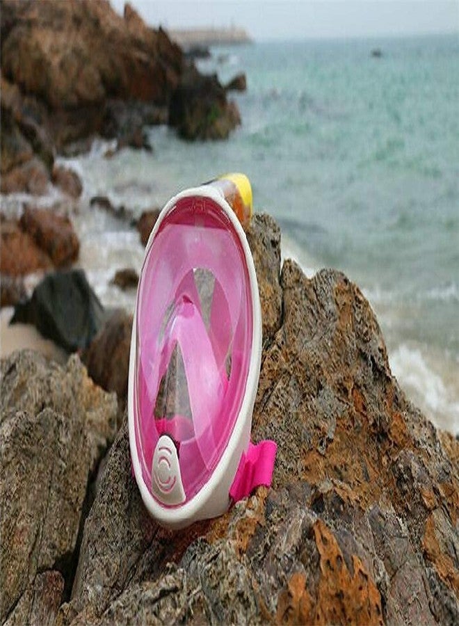 MUGATH Upgraded Full Face Snorkel Mask Lightweight Diving Mask Foldable 180° Panoramic View Anti-Fog & Leak-Proof, with Bag,Swimming Mask Kids Earplugs & Camera Mount Pink (Adults & Youth)(Pink L/XL) - Image 4