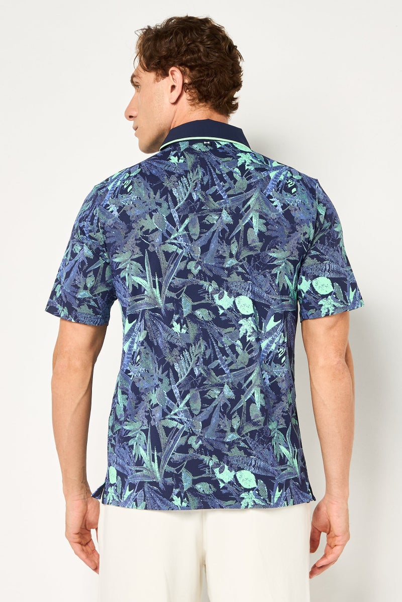 UNDER ARMOUR قميص بولو قصير الأكمام للرجال بتصميم فضفاض، متعدد الألوان - Image 2