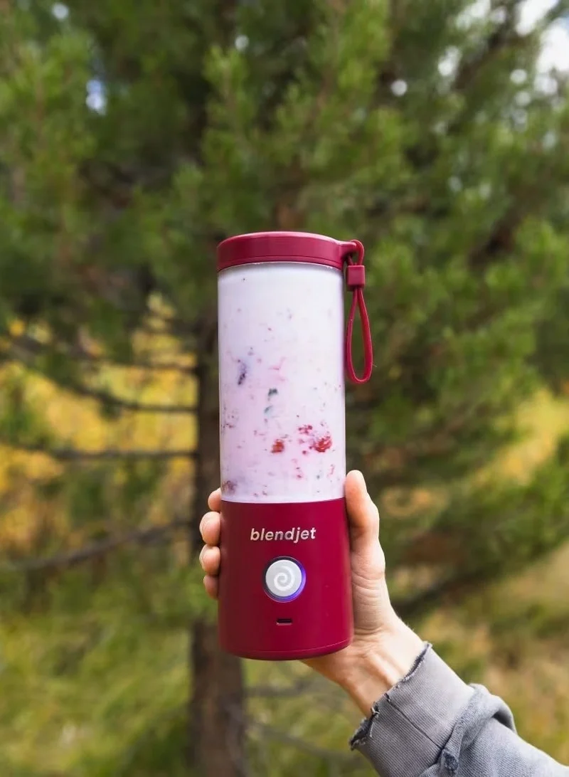 بليندجيت V2 Portable Blender Smoothie Maker, Personal Blender, Fruit Blender, Leak Proof Juicer, BPA-Free 475ml 200W Sports Bottle, USB-C Rechargeable, Ice Crusher with Stainless Steel Blades - Merlot