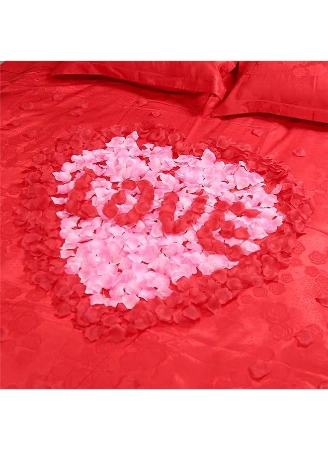 yongsheng 1000 Pcs Artficial Rose Petals Red-Artificial Fake Rose Petals for Wedding, Flower Petals, Romantic Night for Her/Him Set, Engagement, Flower Decorations, Event, Party, in Bulk（Red Rose Petals）  - Image 2