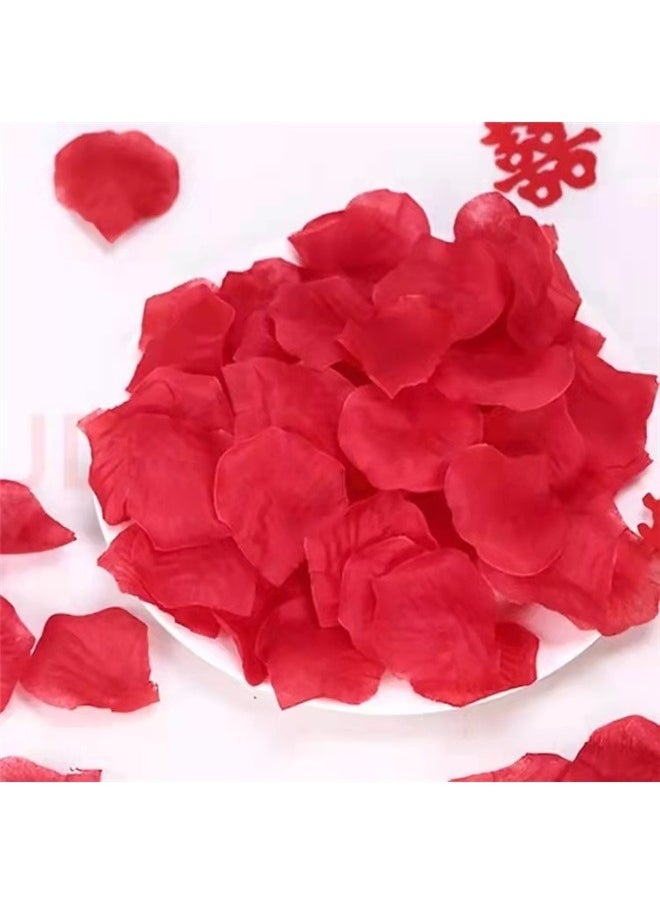 yongsheng 1000 Pcs Artficial Rose Petals Red-Artificial Fake Rose Petals for Wedding, Flower Petals, Romantic Night for Her/Him Set, Engagement, Flower Decorations, Event, Party, in Bulk（Red Rose Petals）  - Image 4