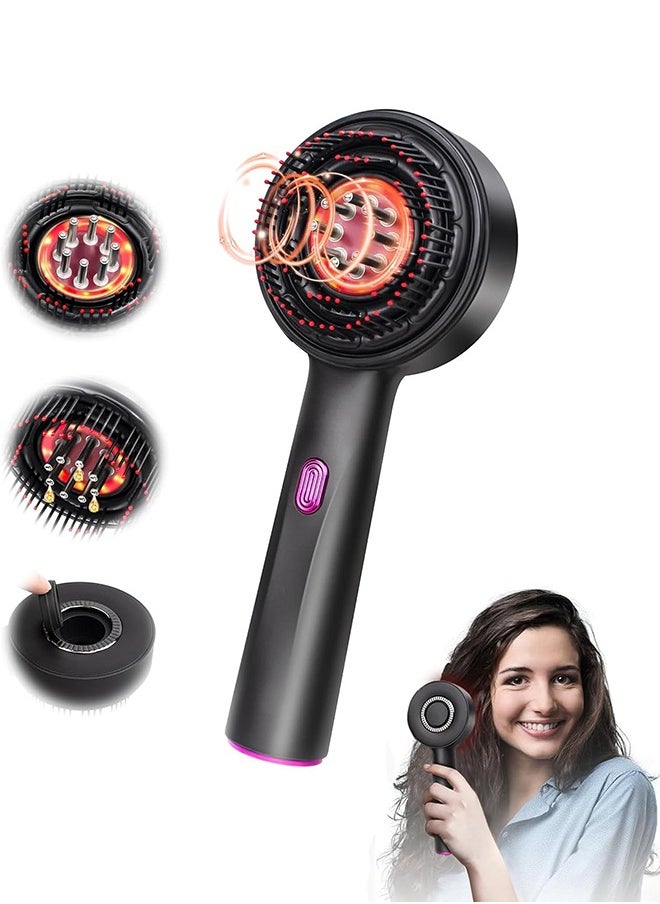 Garlo 3 Mode Scalp Massaging Brush with Oil Applicator - Cordless Electric Massager for Scalp & Hair, Portable Deep Massager for Hair & Head Relaxation, IPX7 Waterproof Oil Dispenser for Hair  - Image 1