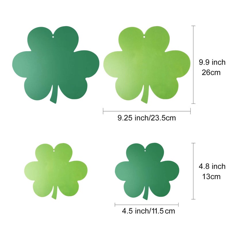 TUPARKA 20 PCS ST. Patrick's Day Lawn Decorations Shamrocks Hanging Decoration Green Hanging Shamrocks - Image 3