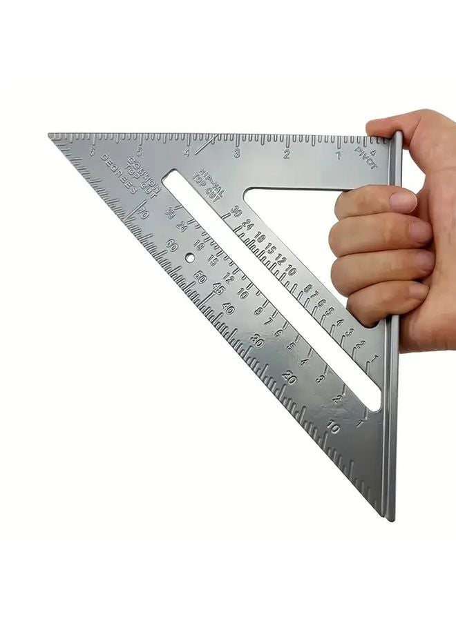 7 Inch Aluminum Triangle Measuring Tape Silvery Color Precision Measurement Tool - Image 2