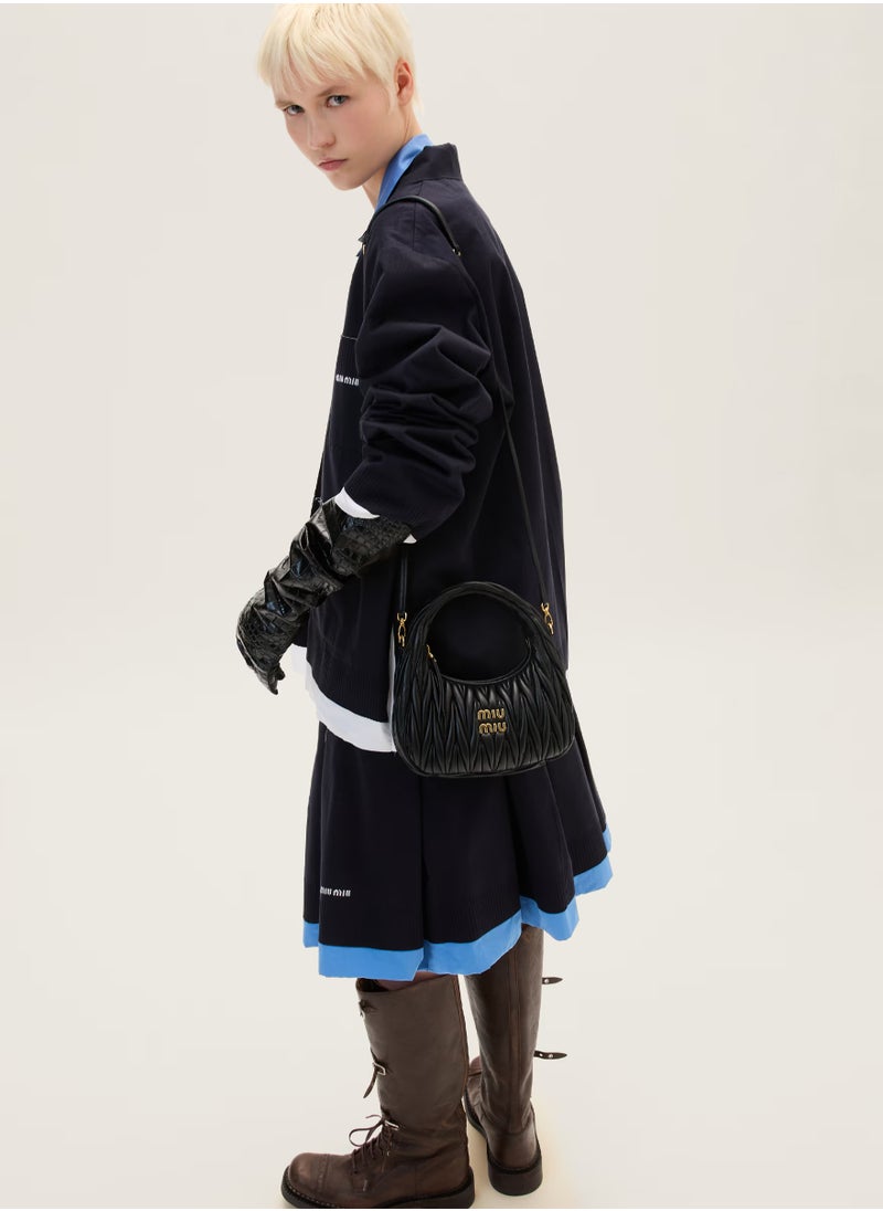 Miu Miu MIU Wander Matelassé Nappa Leather Hobo Bag, Women's Tote Bag, Womens Cross-Body Bag, Women's Hand Bag, Women's Shoulder Bag, Women's Travel Bag, Black  - Image 2