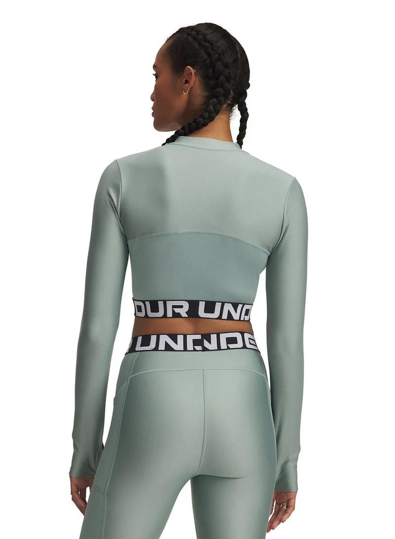 UNDER ARMOUR Women's HeatGear® Rib ¼ Zip Longsleeve Tee