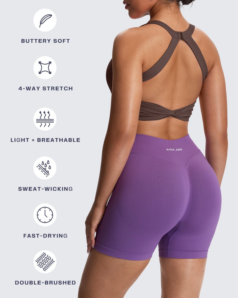 Aoxjox Women's Workout Sports Bras Twist Front Fitness Training Gym Bra Yoga Crop Lola Tank (Fudge Coffee, Medium) - Image 4