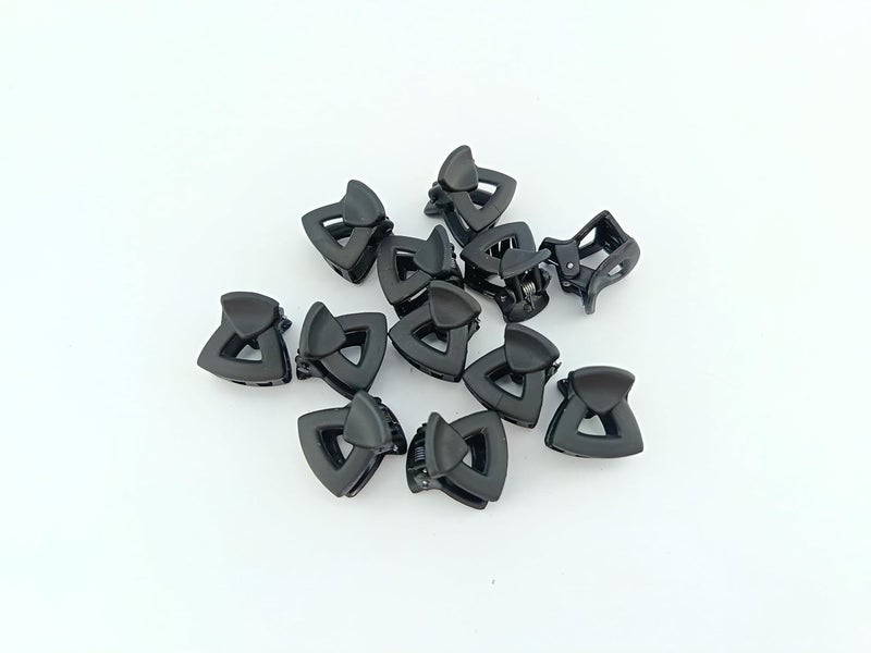 advancedestore Black Small HairClaw Clips for Girls and Women Small Size Butterfly hair clutch and clips for women Pack of 12 - Image 2