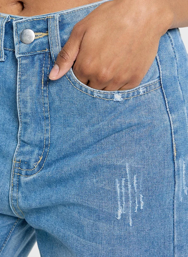 Ginger  High Waisted Jeans With Wide Leg for Women | Best Price UAE
