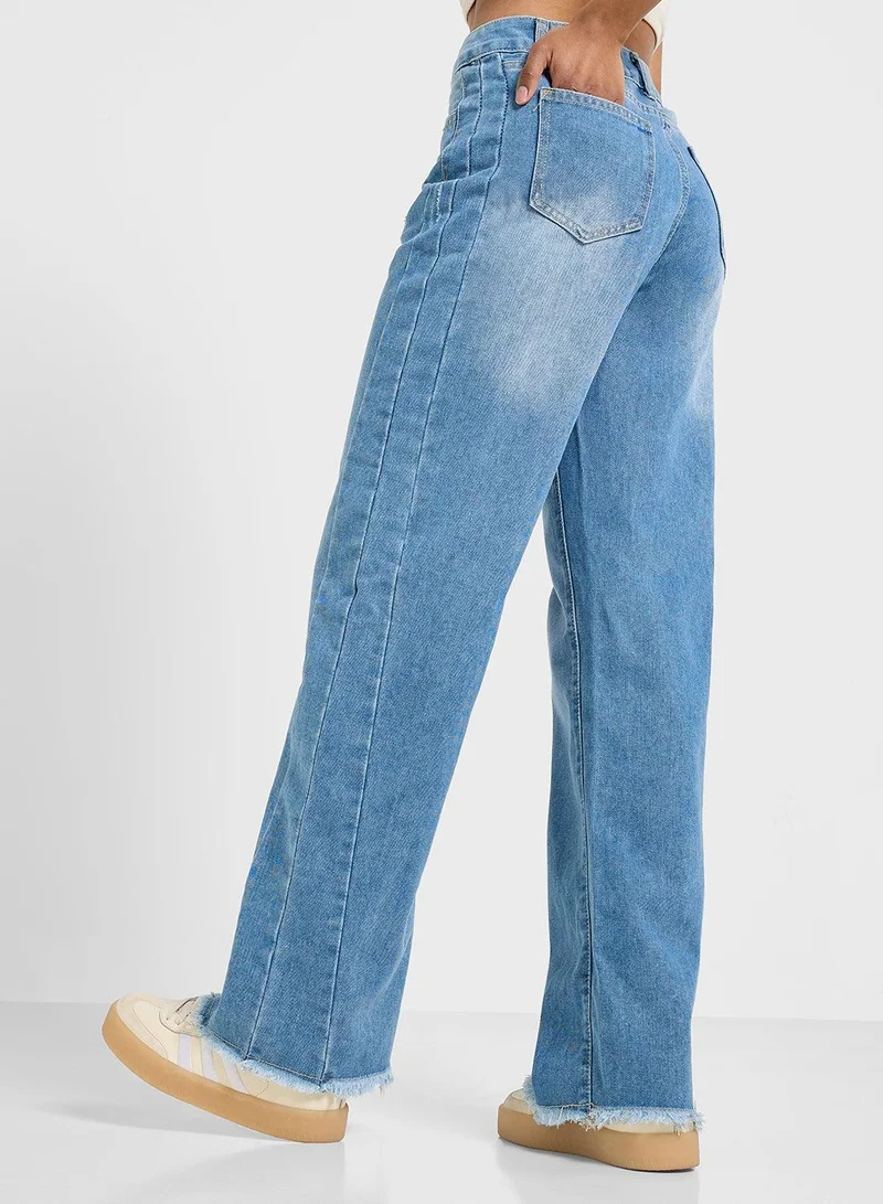 Ginger  High Waisted Jeans With Wide Leg for Women | Best Price UAE
