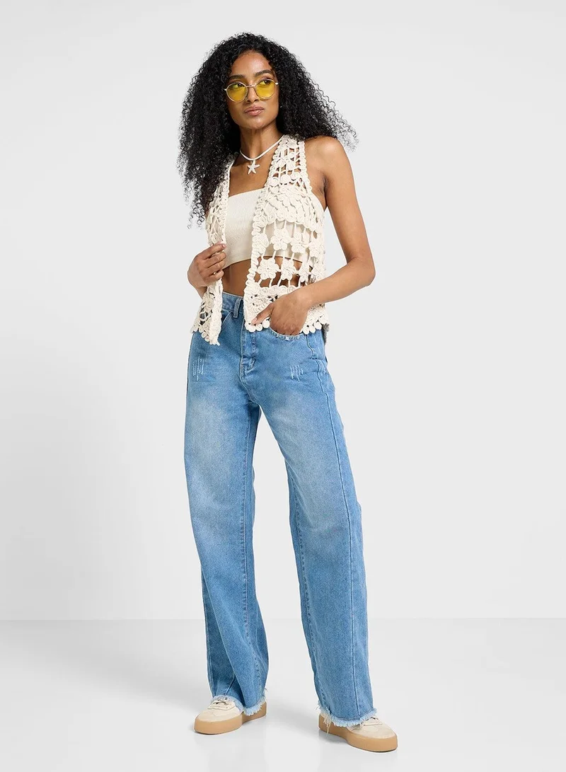 Ginger  High Waisted Jeans With Wide Leg for Women | Best Price UAE