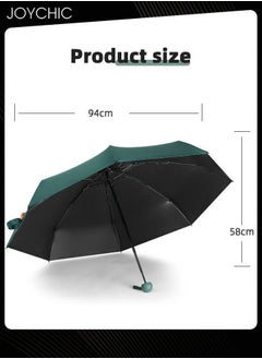 Joychic Women Small UV Protection Folding Capsule Umbrella Summer Sun-Proof Travel Pocket Umbrella Green  - Image 5
