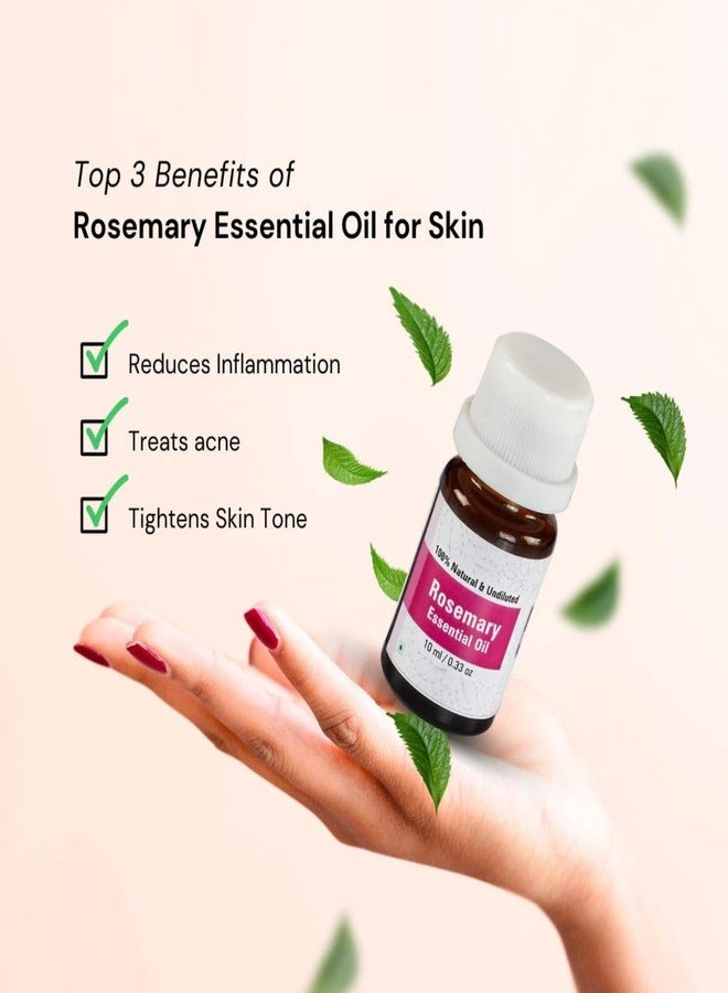 Nuvotone Rosemary Essential Oil | 100% Pure, Natural & Undiluted | Steam-Distilled | Hair Growth, Scalp Care, Aromatherapy & Skin | Therapeutic Grade (10ml) - Image 4