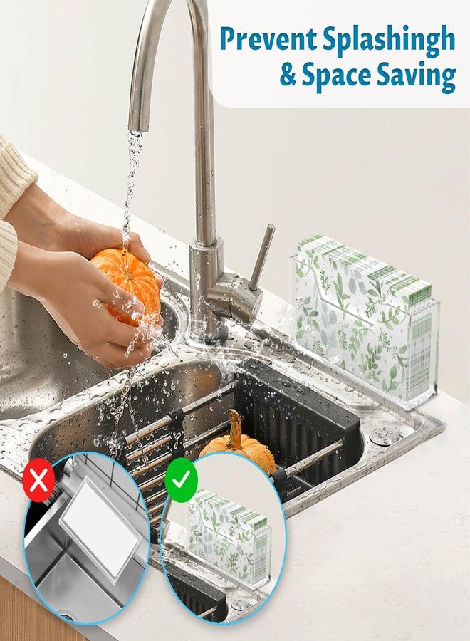 Onemake 2 Pack Acrylic Napkin Holder for Paper Towels & Guest Towels Clear Waterproof Splash-Proof Towel Tray for Bathroom, Kitchen, Dining Table, Home, Restaurant, Hotel - Image 5